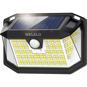 Venkovní osvětlení WELALO Solární Venkovní Lampa 188 LED IP65 s Pohybovým Čidlem a 3 Režimy