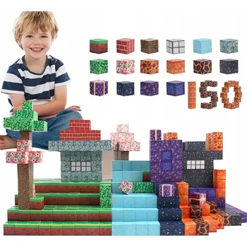 ostatní stavebnice SADA 150 MAGNETICKÝCH KOSTEK 3D EDUKAČNÍ STAVEBNICE HRAČKA KONSTRUKCE