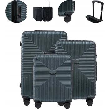 Wings Sada pevných kufrů z polykarbonátu JKD01-3KPL, 191 l