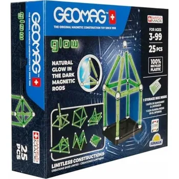 ostatní stavebnice GEOMAG Glow Recycled Magnetické Stavebnice Svítící ve Tmě 25 5 Kusů