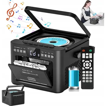 CD přehrávač CD MP3 PŘEHRÁVAČ BLUETOOTH KAZETOVÝ RÁDIO FM PŘENOSNÝ REPRODUKTOR USB AUX SD CD-W16