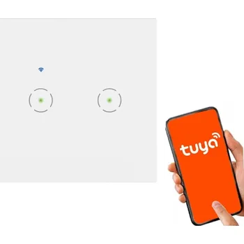 vypínač Orno Dvojitý Zápustný Vypínač Tuya Smart WiFi, Bílý
