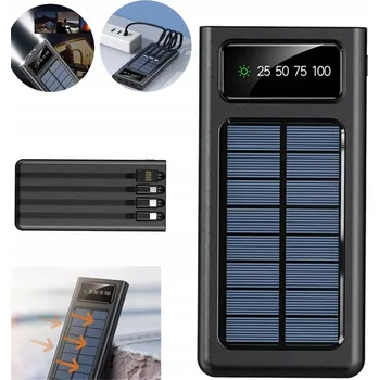 Powerbanka SOLÁRNÍ POWERBANKA 20000MAH S LED DISPLEJEM A KABELEM LIGHTNING