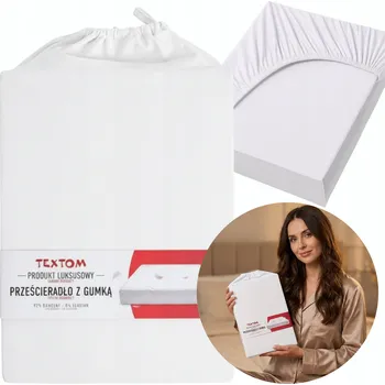 Prostěradlo Prostěradlo s Gumou 180x200cm + 35cm Bílé Bavlna Elastan Kvalitní