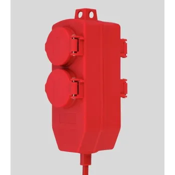 Napájecí kabel Prodlužovací Kabel zahradní REV 10 m, 4 ks zásuvek, červený