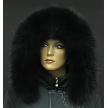 Špongr Kožešinový lem / límec na kapuci z finského mývalovce - 2088 BLACK