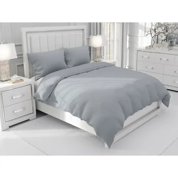 Povlečení Bavlněné jednobarevné ložní povlečení Moni MO-076 Světle šedé Jednolůžko 140x200 a 70x90 cm