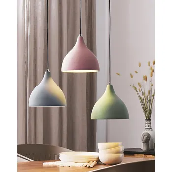 Závěsná lampa růžový pastelový betonový nálevkovitý tvar osvětlení dětského pokoje moderní design Beliani