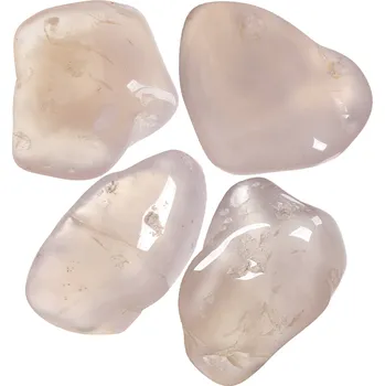 Drahý kámen Chalcedon tromlovaný růžový M, 4 ks