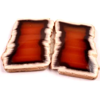 Přírodní kámen Exkluzivní párové kabošony Sumatra Achát č.P788 (31x20x5mm)