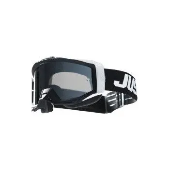 Helma na motorku Brýle Just1 Iris 2.0 Logo bílo/černé - uni