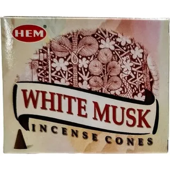 Vonná tyčinka KUŽELOVÉ VONNÉ TYČINKY WHITE MUSK BÍLÉ PIŽMO HEM 10 ks