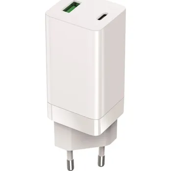 Setty síťová nabíječka GAN PD QC USB + USB-C 65W bílá