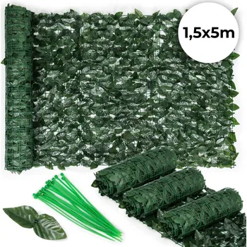 Plot Umelý živý plot z brečtanu, 500x50 cm, zelený