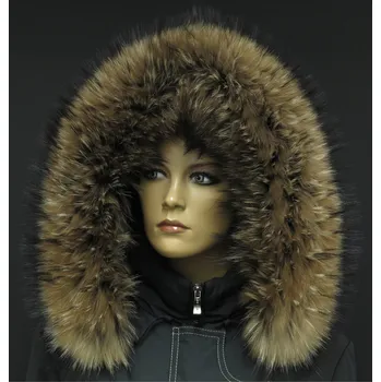 Špongr Kožešina lem / límec na kapuci z mývalovce 3094 NATUR