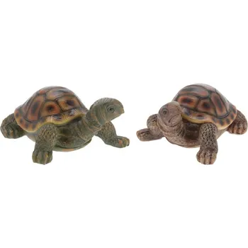 Zahradní úložný box Zahradní figurka z polistone Turtles, sada 2ks, 10x12,5 cm, vícebarevná