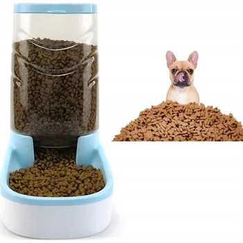 Miska pro psa AUTOMATICKÝ PODAVAČ KRMIVA PRO PSA KOČKU AGRAVITAČNÍ DÁVKOVAČ MODRÝ