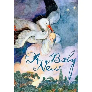 Obraz Přání B6 s obálkou - Narození miminka - Čáp