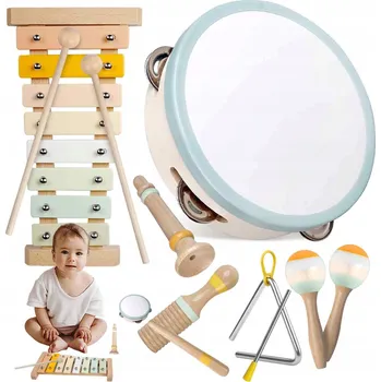 Dřevěná hračka HUDBENÍ HRAČKY PRO DĚTI DŘEVĚNÉ VZDĚLÁVACÍ INSTRUMENTY JAKO DÁREK