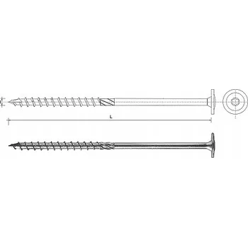 Vrut TESAŘSKÝ VRUT DO DŘEVA TALÍŘOVÁ HLAVA TORX T40 10X320MM POZINK 50 KS