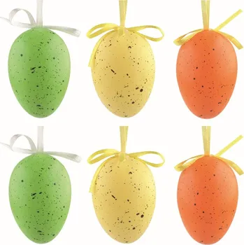 Velikonoční dekorace Vejce plastová, 6cm, kropenatá barevná