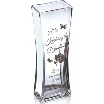 Váza Skleněná váza s gravírováním | Personalizovaný dárek | Libovolný nápis