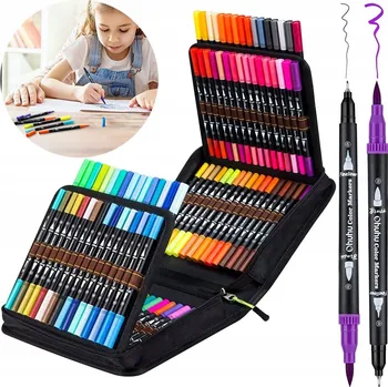 LIHOVÉ FIXY 100 KS OBOUSTRANNÝCH FIXY POPISOVAČE FIXY SADA + TAŠKA