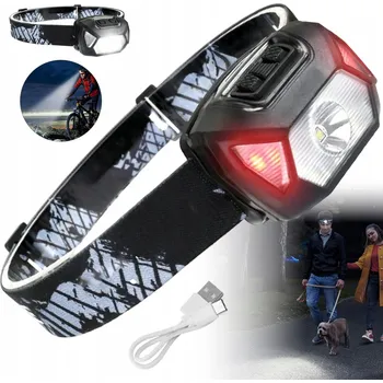 Čelovka ČELOVKA LED Čelovka Turistická 2000lm Vodotěsná IPX4 Černá