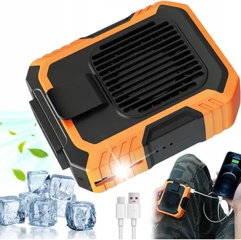 Domácí ventilátor Mini ventilátor Bedee Wachlarz wiszący na talii oranžový