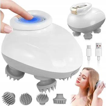 POMŮCKA PRO MASÁŽ HLAVY TĚLO KRK A RAMENA SILIKONOVÁ HLAVICE OMYVATELNÁ USB