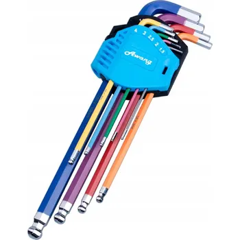 Klíč AWANG Sada imbusových klíčů 9ks CrV 1,5mm-10mm s kulovou hlavou