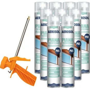 Montážní pěna NÍZKOEXPANZNÍ PISTOLETOVÁ PĚNA 750 ML + PISTOLE NA MONTÁŽNÍ PU PĚNU