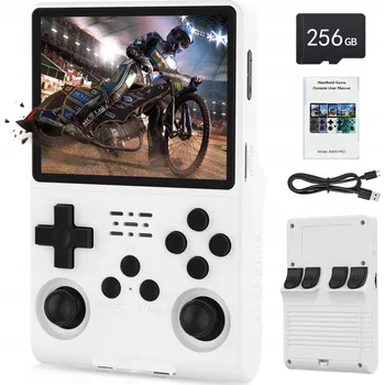 Herní konzole R40S PRO HERNÍ PŘENOSNÁ RETRO KONZOLE 256GB 15000 HER 3,5" IPS 3800MAH USB