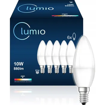 Žárovka 6X LED ŽÁROVKA E14 SVÍČKA 10W = 90W 880LM 4000K NEUTRÁLNÍ NEBLIKÁ PREMIUM