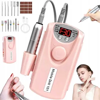 Bruska na nehty FRÉZKA NA NEHTY 30000 RPM + 13 NÁSTAVCŮ PRO BROUŠENÍ A LEŠTĚNÍ