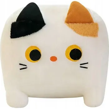 plyšák PLYŠOVÁ HRAČKA KOČKA ČTVEREC POLŠTÁŘ PLYŠOVÝ MAZLÍČEK PŘÍTULNÍČEK KOČIČKA BÍLÁ