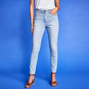 Dámské džíny 7/8 úzké džíny sepraná modrá 50