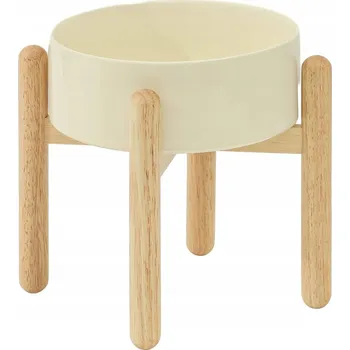 Miska pro psa HAVNIVA Keramická miska pro psa, protiskluzová, nastavitelná, krémová