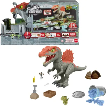 Figurka Mattel JURASSIC WORLD Crushivores Spinosaurus - Divoký únik, sada