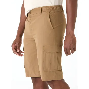 Cargo bermudy s pasem pružným na bocích tmavě béžová 56