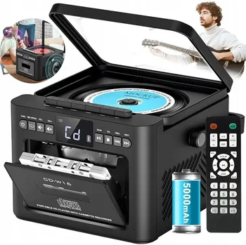 CD přehrávač BLUETOOTH 5.1 ODTWARZACZ CD, KAZETA, FM RÁDIO, USB, DÁLKOVÉ OVLÁDÁNÍ