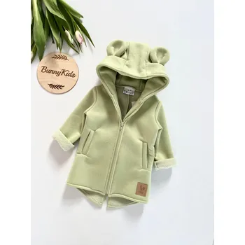 Kojenecká bunda BUNNY KIDS MIKINO-KABÁTEK MEDVÍDEK – PISTÁCIOVÁ 104/110