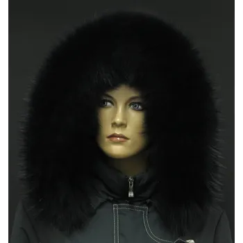 Špongr Kožešinový lem / límec na kapuci z finského mývalovce - 2092 BLACK