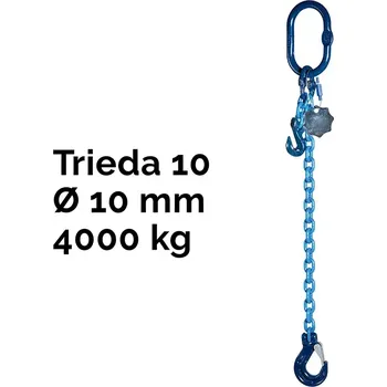 Tažné lano Jedno závěs řetězový, oko-hák, zkracovač, nosnost 4000 kg, G10-104 000 kg 3 m Modrá