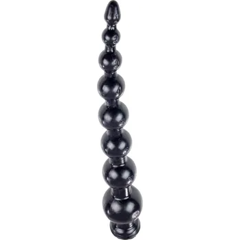 Dildo Analconda Snake Progress, dlouhé černé vinylové anální dildo 48 x 2,3–8,4 cm
