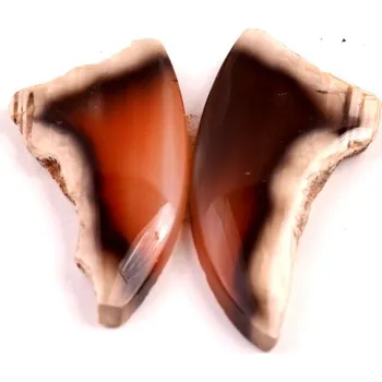 Přírodní kámen Exkluzivní párové kabošony Sumatra Achát č.P777 (35x17x5mm)