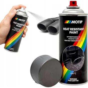 Barva ve spreji Motip Barva Žáruvzdorná Lak Spray 400ML Šedá Antracit barva 800°C