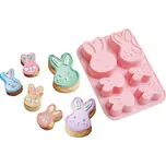 3Pagen Silikonová forma na pečení Zajíčci růžová 20,9 x 15,4 x 3,1 cm