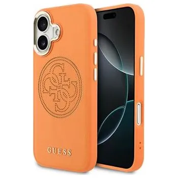 Pouzdro na mobilní telefon Guess PU Perforated 4G Logo MagSafe Zadní Kryt pro iPhone 17 Orange