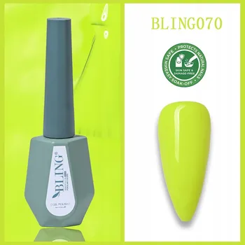 Lak na nehty Bling Gel na nehty HYBRIDNÍ LAK Fluorescenční žlutý 10 ml č. 070